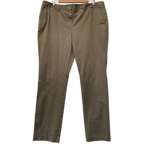 Lands End Arny Green Mid Rise Straight Leg Pants Womens Size 18